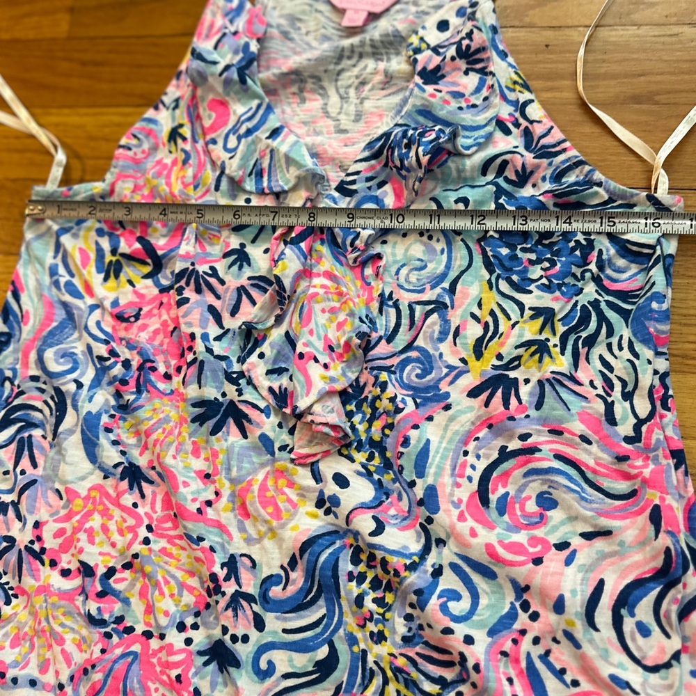 Lilly Pulitzer Medium cover up Shay Dress "Multi So Sofishticated" PTP 17" - Picture 5 of 8
